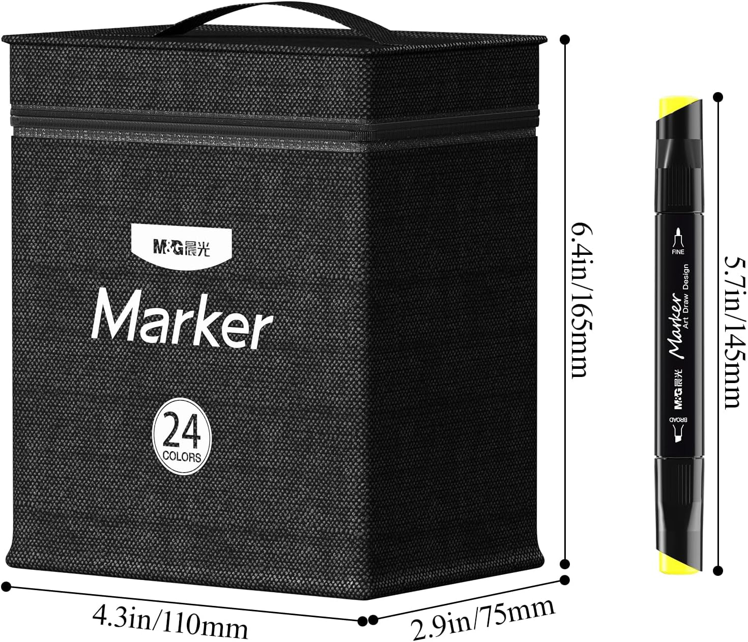 24 Colors Alcohol Based Markers, Dual Tip Permanent Art Markers Set, Sketch Markers for Adult Kid Coloring Book, Illustration Painting Card Making