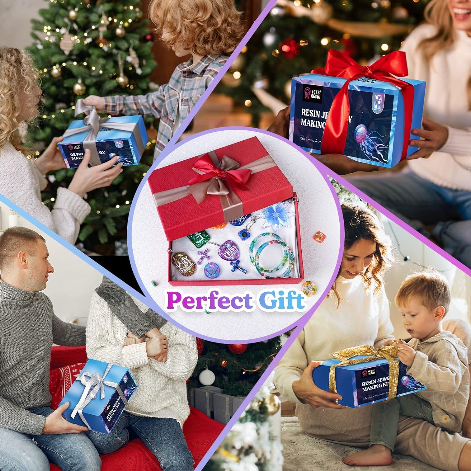 Crystal Epoxy Resin Jewelry Making Kit,Epoxy Starter Kit Casting Resin Molds Kit for Beginner Include 12 Pcs Silicone Molds,9.8Oz Resin,Resin Tools and Resin Supplies