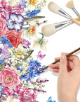 9 Pcs Pottery Glaze Brushes Ceramic Brushes Set Different Shapes Glaze Brushes for Pottery Acrylic Watercolor Wool Bristle Art Paintbrush Sets for Painting Artists Rock Students Adults Kids