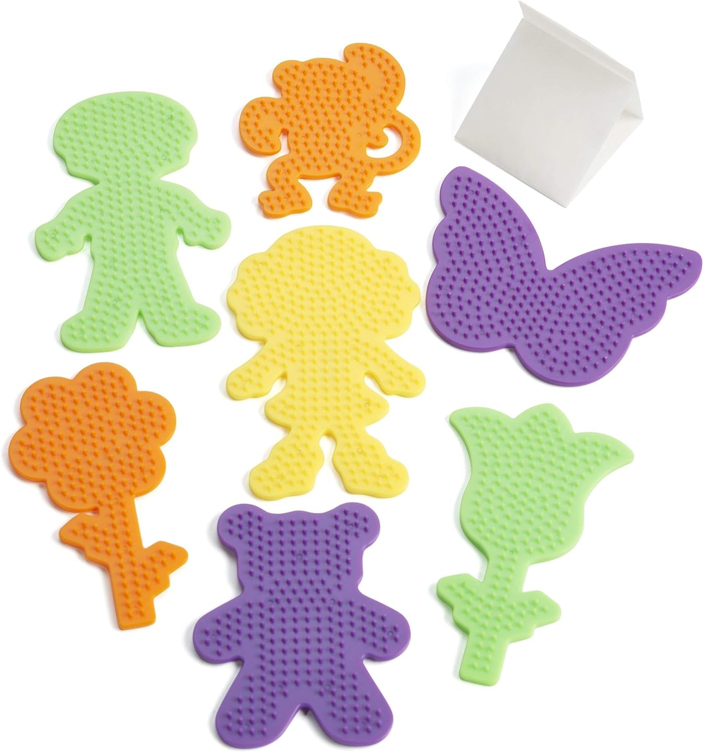 22645 Fuse Bead Pegboards 7-Pack-Boy/Girl/Bear/Monkey/Butterfly/2 Flowers