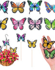 8 Pcs Diamond Art Kits, Bee Style Diamond Art Kits for Garden Decor, Garden Stakes Diamond Art Kits for Adults, DIY Diamond Art Accessories