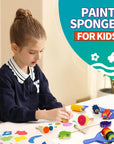 Paint Sponges for Kids, 39Pcs Early Learning Toddlers Sponge Paint Brushes Stamps Foam Art Craft Drawing Tools