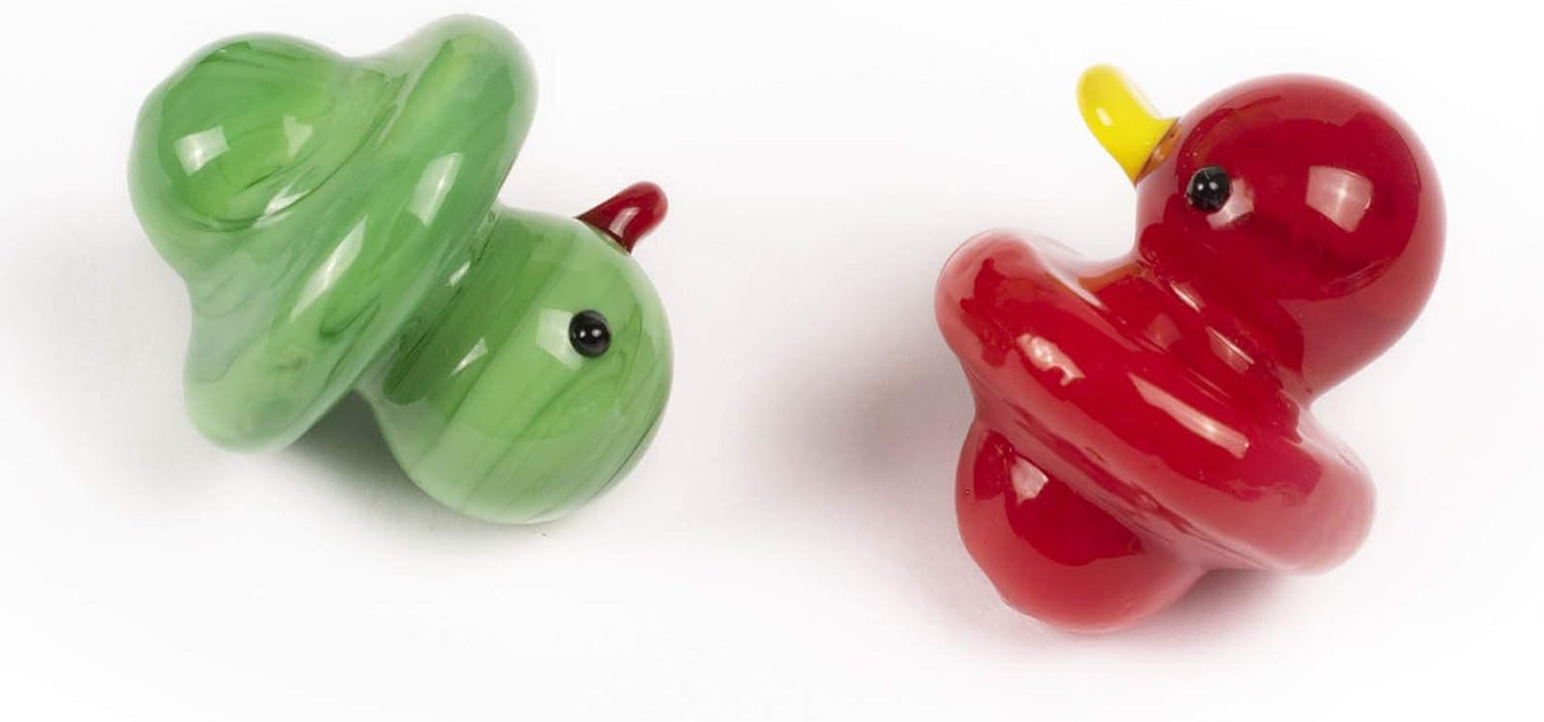 Glass Duck Art Tube Cover, 2Pcs (Red and Green)，With Cleaning Brush.