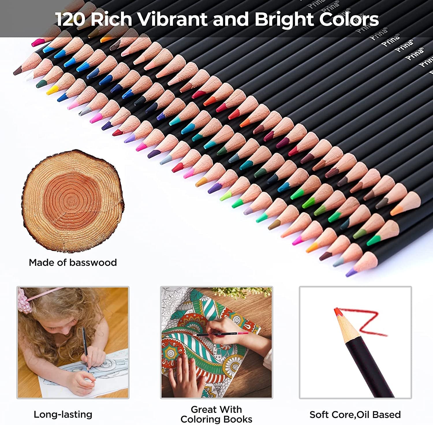 Art Supplies 120 Colors Colored Pencils Set for Adults Coloring Books with Sketchbook, Professional Vibrant Artists Coloring Pencils for Drawing Sketching Blending Shading, Soft Core Oil Based