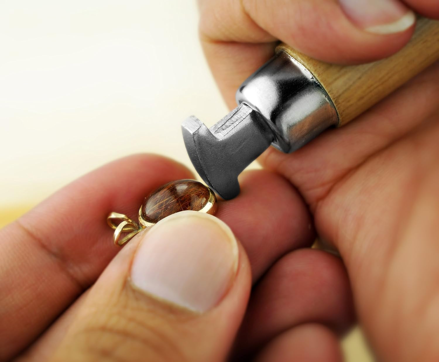 Stone tting Prong and Bezel t, t of 3 Jewelry Stone tting Tools, Jewelry Stone Prong Pusher, Durable Tips, Ergonomic Wooden Handles