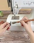 Set 2 Cleaning Brush for Sewing Machine & Sergers - Sewing Tool, Wooden Lint Brush with a Built-In Hanging Strap. Brushing Lint Out of Sewing Machines.