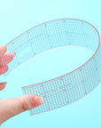 6 Pieces Transparent Ruler Clear Plastic Ruler Beveled French Inch Metric Ruler Sewing Rulers L-Square Rulers Measuring Tool Ruler Set with 2 Grid Scales for Clothes Design
