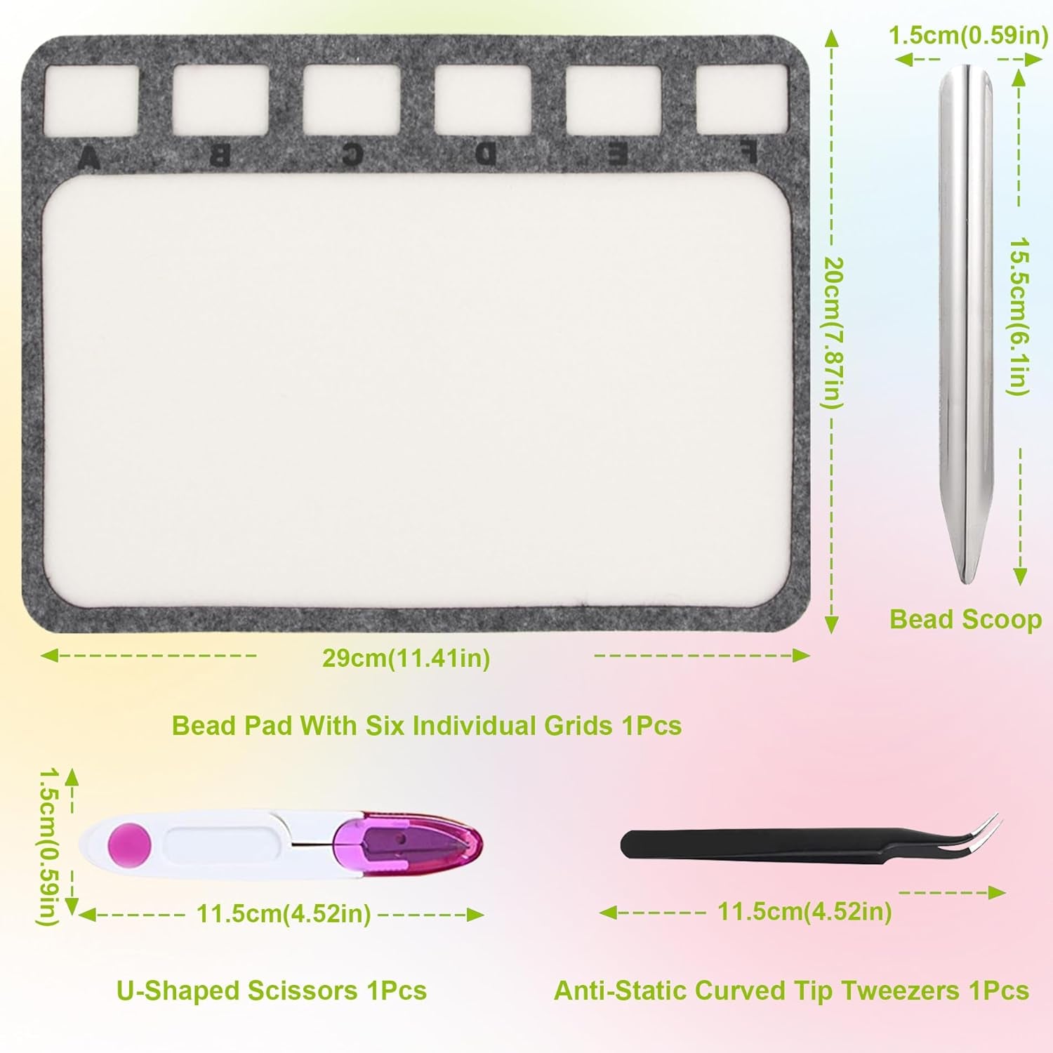 Bead Design Board with Beading Mat Kit, Grey Flocked, All-In-One Jewelry String Beading Needles Jewelry Organizer Tray for Creating Bracelets, Necklaces and Other Jewelry Making Craft