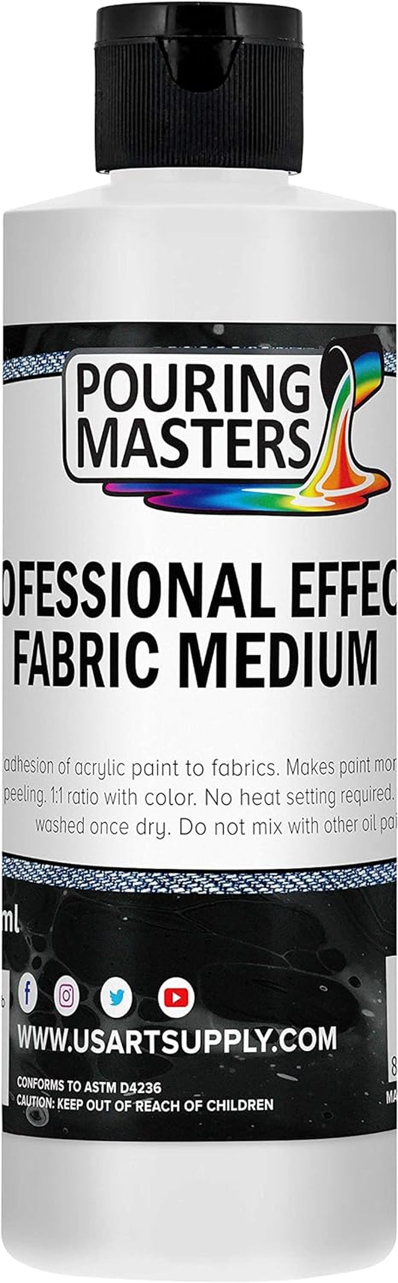 Professional Effects Fabric Medium, 4 Ounce Bottle - Extender, Improves Acrylic Paint Adhesion to Fabrics, Textiles, Increases Transparency, Flexible - Decorate Clothing, Bags, Shoes