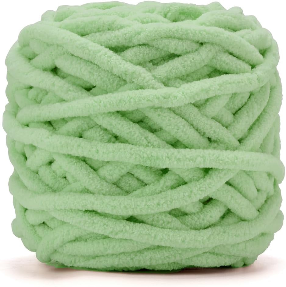 Blanket Yarn 3 Pack of 100G/3.5Oz - White Chenille Yarn 6 Super Bulky - Knitting, Crocheting &amp; Crafts Chunky Yarn