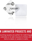 Clear Dots with Adhesive, Square | 200Pk, 7/8" Mounting Squares | Double Sided Tape for Office, Classroom, Teacher Must Haves | Thin, Low Profile | VEL-40021-USA