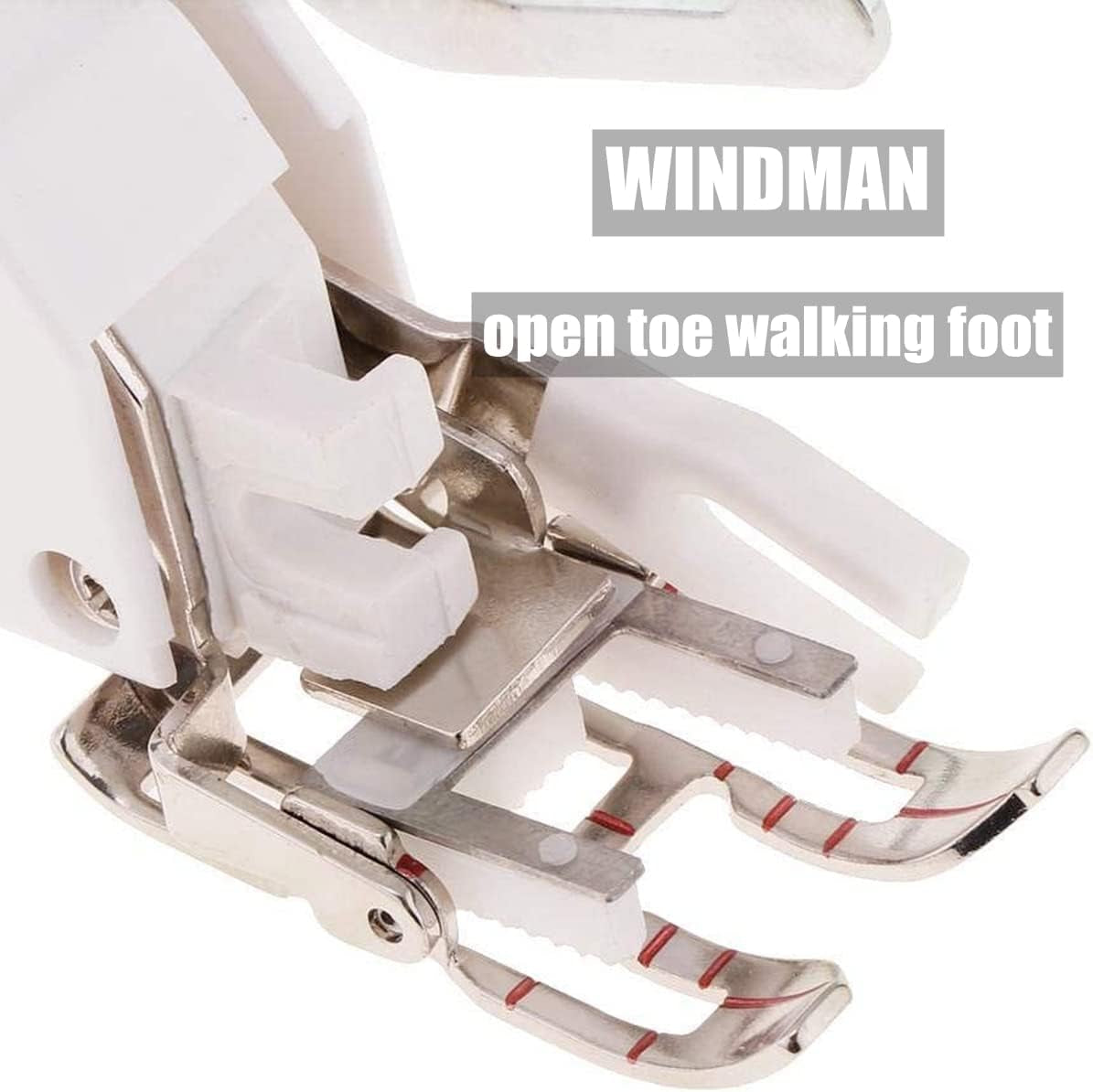 Open Toe Walking Foot W/Guide for Quilting and Sewing Stitch through Multiple Layers for Brother Singer Janome Sewing Machines