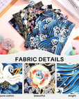 6 Pcs 20'' X 16'' Japanese Fat Quarters Quilting Fabric Bundles Japanese Printed Furoshiki Wrapping Cloth Squares Quilting Patchwork Fabric Colored Cotton Wrap DIY Scrapbook Craft (Fresh Style)