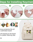 135Pcs Sublimation Keychain Blanks Bulk,Mdf Keychain Double Sided Heat Transfer Keychain Board with Film,Key Rings, Plastic Retaining Clips for DIY and Craft(Round, Rectangle, Bone, Square, Heart)