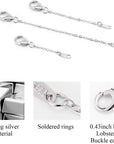 Necklace Extender White Gold Chain Extender 925 Sterling Silver Necklace Bracelet Anklet Extenders Chain Extension for Jewelry Making (1 2 3 Inch)