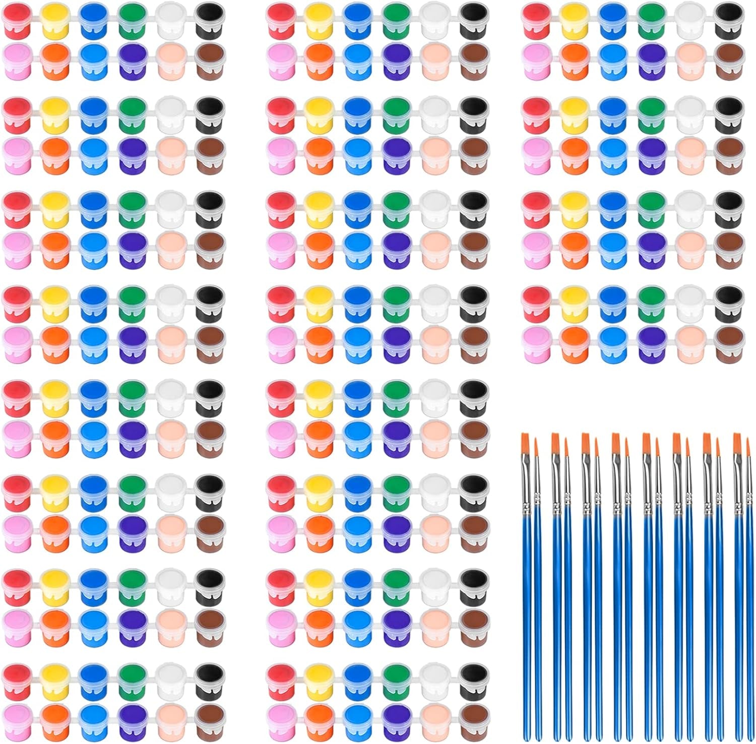 20 Pack Mini Acrylic Paint Set,12 Colors Acrylic Paint Strips for Kids&Adults Craft Paint,280 PCS Kids Paint Set Container Strips Storage, Perfect for Home Birthday Classroom Party Favors……