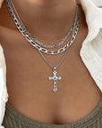 100Pcs Antique Silver Plated Cross Charms Pendant DIY Bracelets Necklace Jewelry Making Craft Wholesale 37Mmx21Mm(A282)