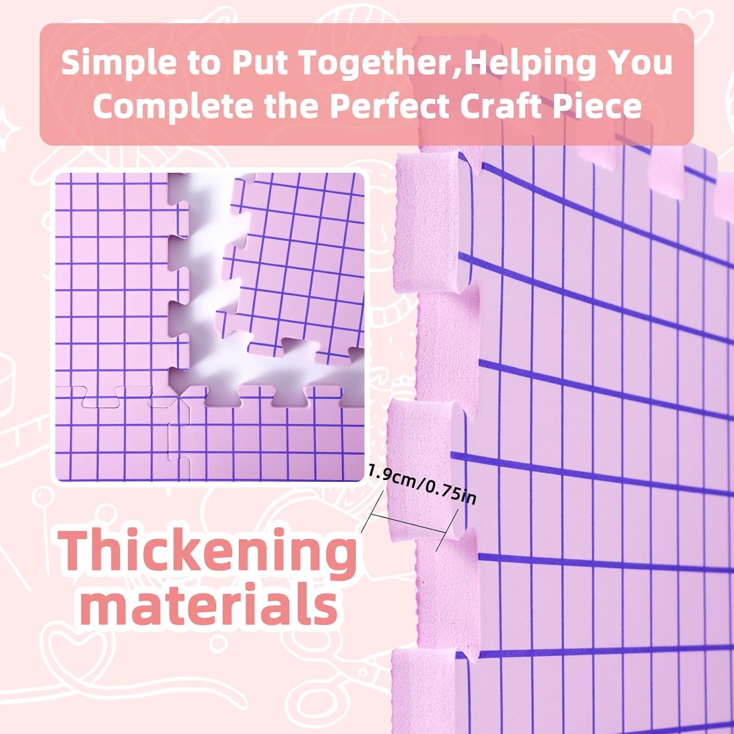 Knitting Blocking Mats and Pins, Blocking Mats for Knitting & Crochet Projects, Extra Thick Knitting Blocking Mats with 150 T-Pins and Storage Bag, Crochet Blocking Board for Crocheting