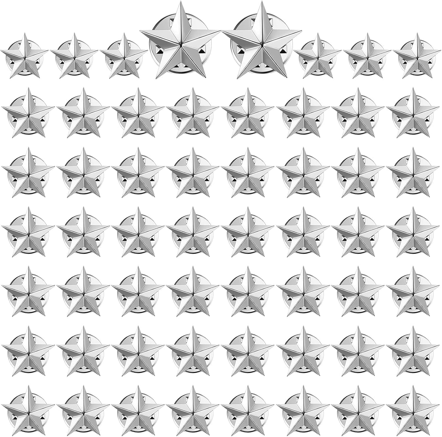 60 Pieces Star Badge Lapel Pin Veterans Day Star Pins for Backpacks Star Badge Pins Military Award Pins Labor Day 4Th of July Memorial Day Stars Brooches