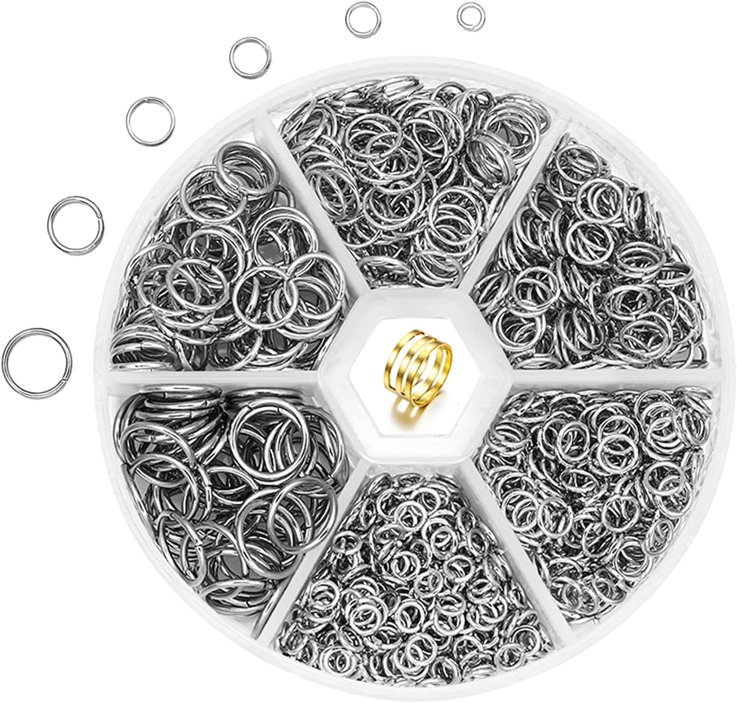 1500Pcs 304 Stainless Steel Open Jump Rings with Jewelry Rings for Jewelry Making Supplies, Jewelry Fix, Wire Wrapping, Crafts