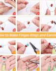Crystal Beads for Ring Making, 28 Colors Chips and Gemstone Beads, Ring Making Kit with Plastic Box for Jewelry, Bracelets, Earring Making Supplies