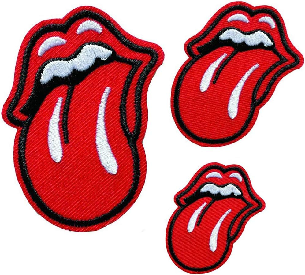 3 PCS Red Lips Tongue Patches Iron on Patches Embroidered Motif Applique Glitter Sequin Decoration Patches DIY Sew on Patch for Jeans Clothing Tattoo Biker Punk Embroidered Applique Sequins Badge