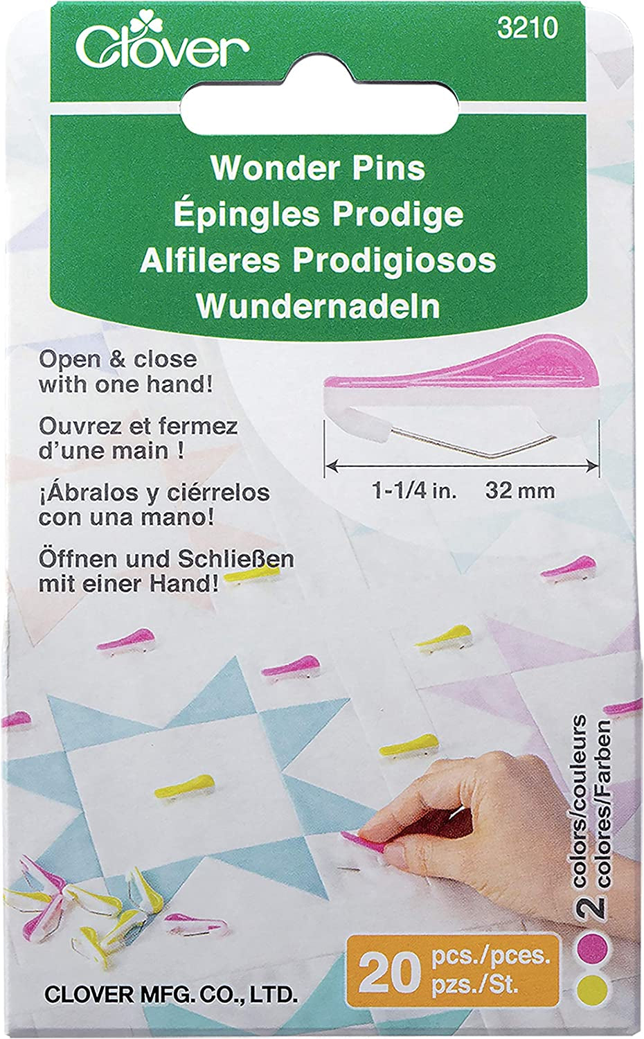 Wonder Sewing Pins, Yellow and Pink