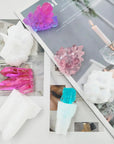 4 PCS Quartz Crystal Resin Molds,  Crystal Cluster Silicone Molds Gravel Epoxy Casting Molds for Jewelry Making, Craft, Keychain