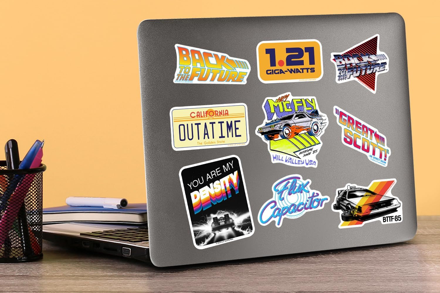 Back to the Future 50Ct Vinyl Large Deluxe Stickers Variety Pack - Laptop, Water Bottle, Scrapbooking, Tablet, Skateboard, Indoor/Outdoor - Set of 50