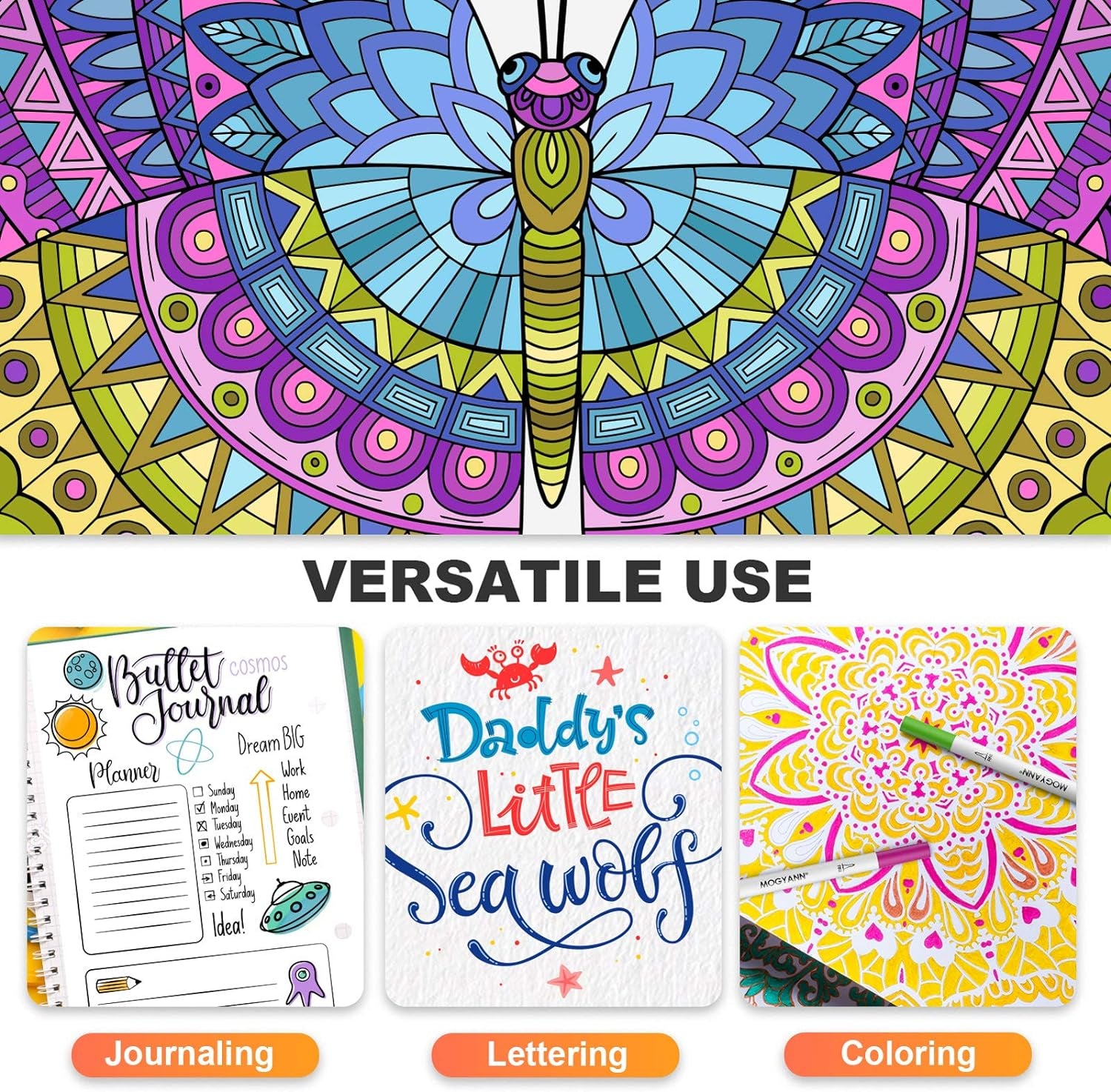 Coloring Markers Set for Adults - 72 Colors Dual Brush Pen Art Markers for Adult Coloring, Writing and Calligraphy, Drawing, Sketching