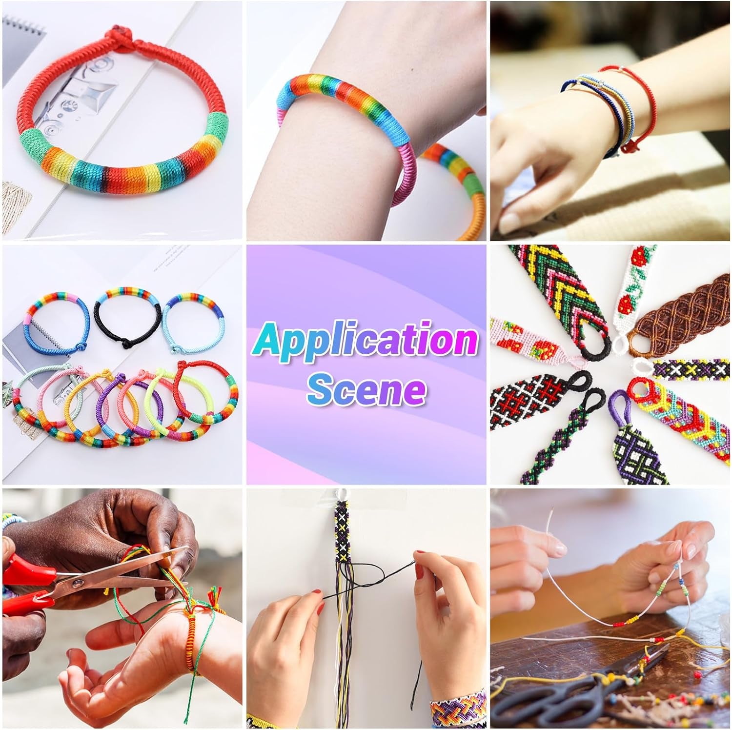 20 Rolls Wax String for Bracelet Making, Waxed Thread Bracelet Cord, Waxed Polyester Cord Bracelet Rope for DIY Bracelets, Necklace and Macrame