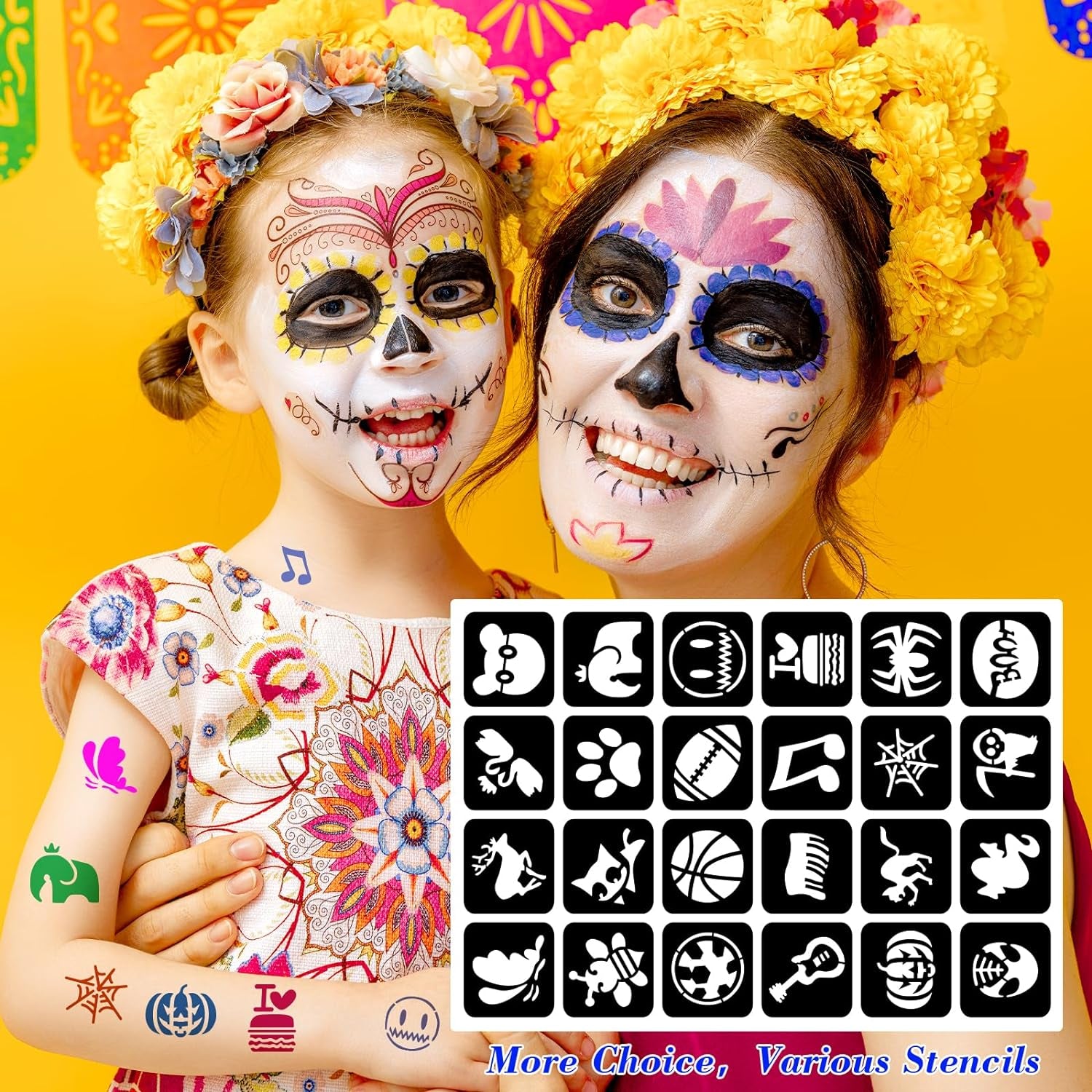 Face Painting Kit for Kids, Washable Face Painting Kit with Stencils, Professional Body Face Paint (24 Colors)