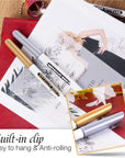 Metallic Markers Pens, Silver and Gold Paint Pens, Value Set of 12 Metallic Pens for Black Paper, Rock Painting, Card Making, DIY Photo Album, Wood, Halloween Pumpkin, Scrapbook Supplies