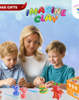 Imagine Clay Complete KIT - 36 Colors Air Dry Modeling Clay with 5 Sculpting Tools plus Roller, 50+ Decorations, 4 Spring Seats, 10 Phone Chains, 2 Key Rings, Booklet, Etc. Great Gift. Age 3-12+