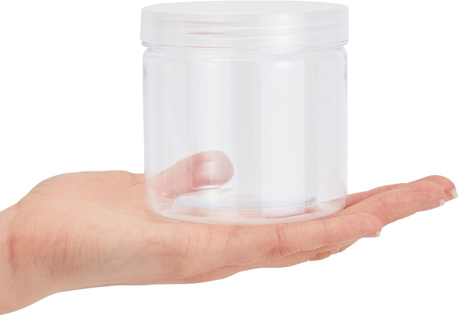 Slime Containers with Lids - 8 Pack Clear Plastic Jars for Kids DIY Crafts (12 Oz)