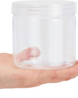 Slime Containers with Lids - 8 Pack Clear Plastic Jars for Kids DIY Crafts (12 Oz)