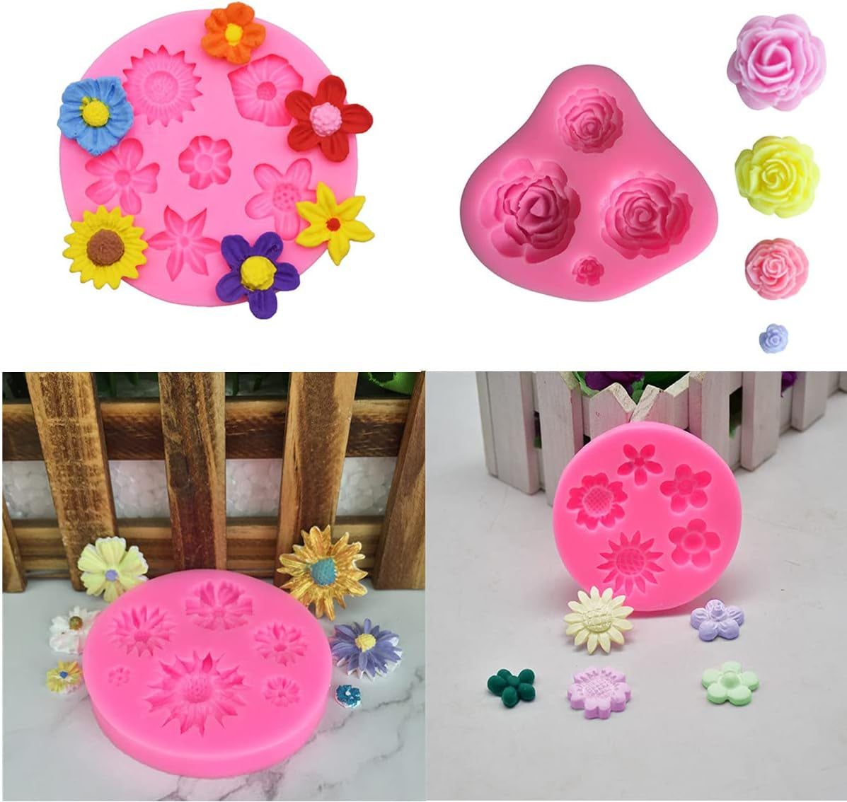 Silicone Mould for Flower and Butterfly Candy - for Cake Decoration,Chocolate Fudge, Polymer Clay, Soap, Confectionery Projects.