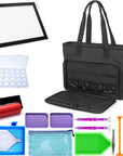 Carrying Bag for Diamond Painting A4 LED Light Pad, Diamond Painting Tools Storage Bag, Embroidery Bag Protective Case for Embroidery Floss and Supplies, 15.4"X12.2"X4.7", Black,Bag Only
