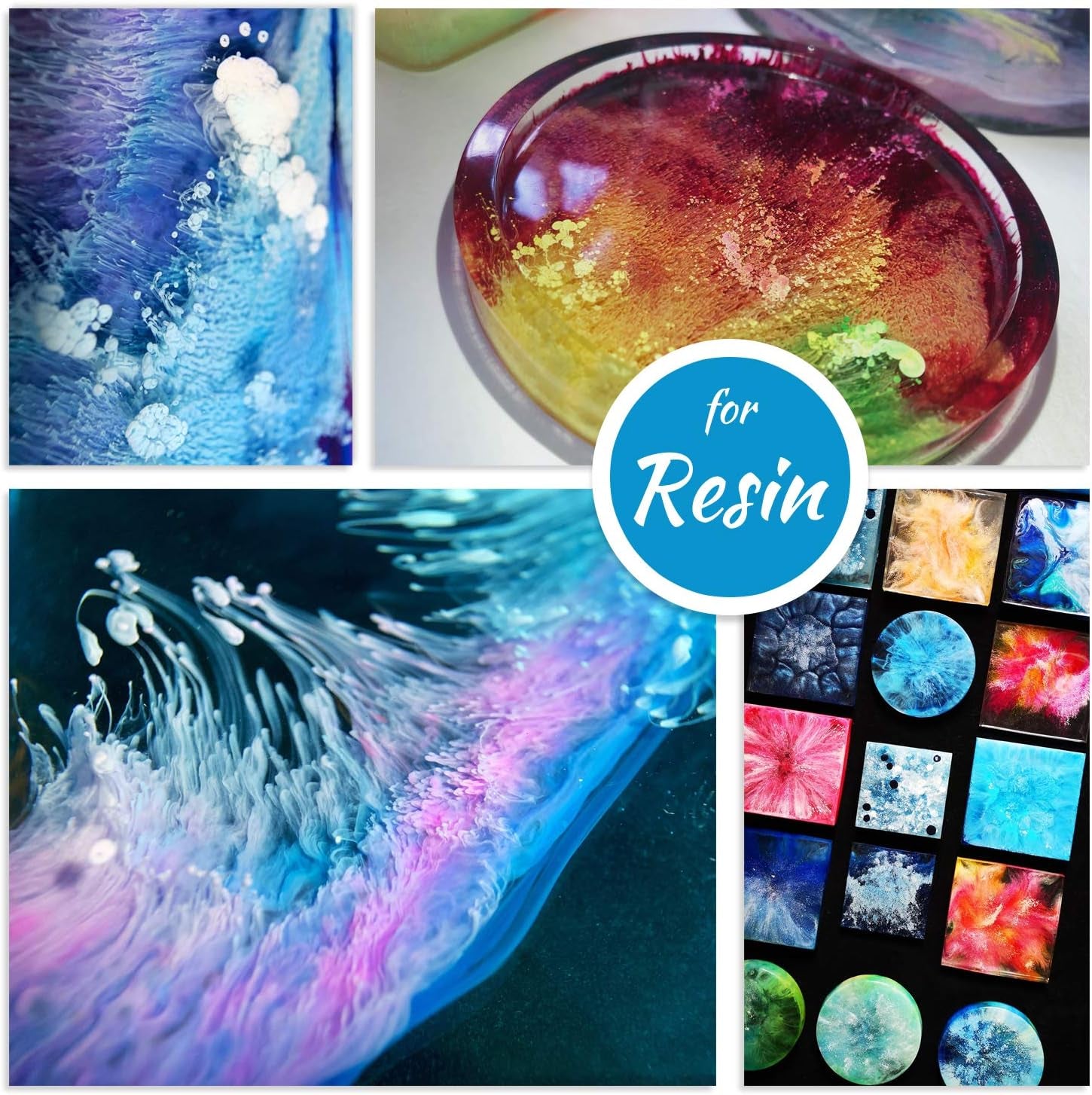 White & Black Alcohol Ink Set - 4 Ounce White and Black Alcohol-Based Inks for Resin Petri Dish Making, Epoxy Resin Painting, Yupo Paper - Alcohol Paint Color Dye for Resin Art, Tumbler - 60Ml Each
