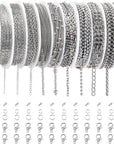 Necklace Chains for Jewelry Making, 78.7 Feet 10 Rolls 304 Stainless Steel Jewelry Chains for DIY Necklace Bracelet Jewelry Making with Stainless Steel Jump Rings/Lobster Clasps/Connectors