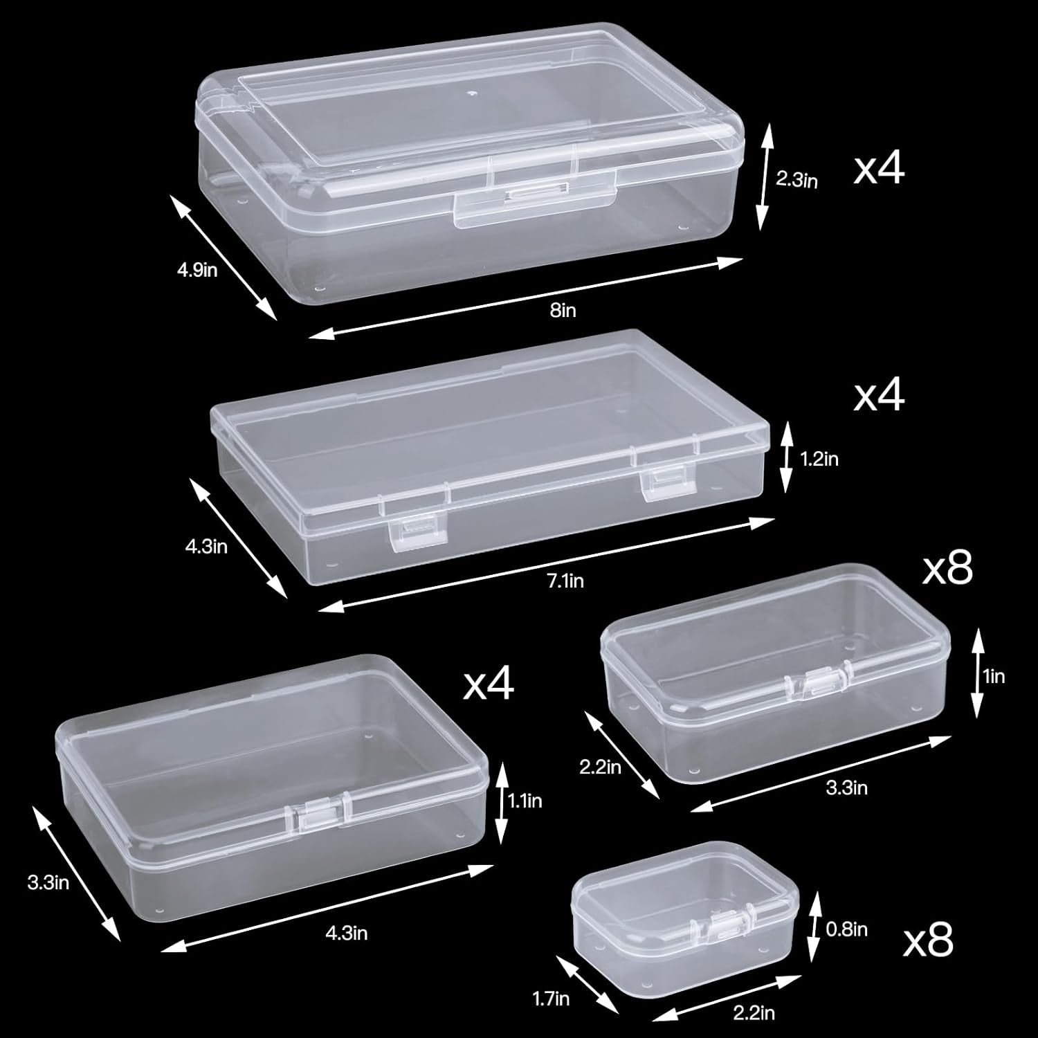 28 Pack Small Plastic Storage Boxes Craft Organizers Rectangular Containers with Lids for Bead, Jewelry, Office Supplies Small Items