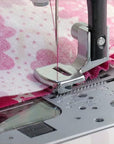 | Gathering Presser Foot for Low-Shank Sewing Machines, Simutaneously Trims & Hems Edges, Zig-Zag and Over-Edge Stitches - Sewing Made Easy