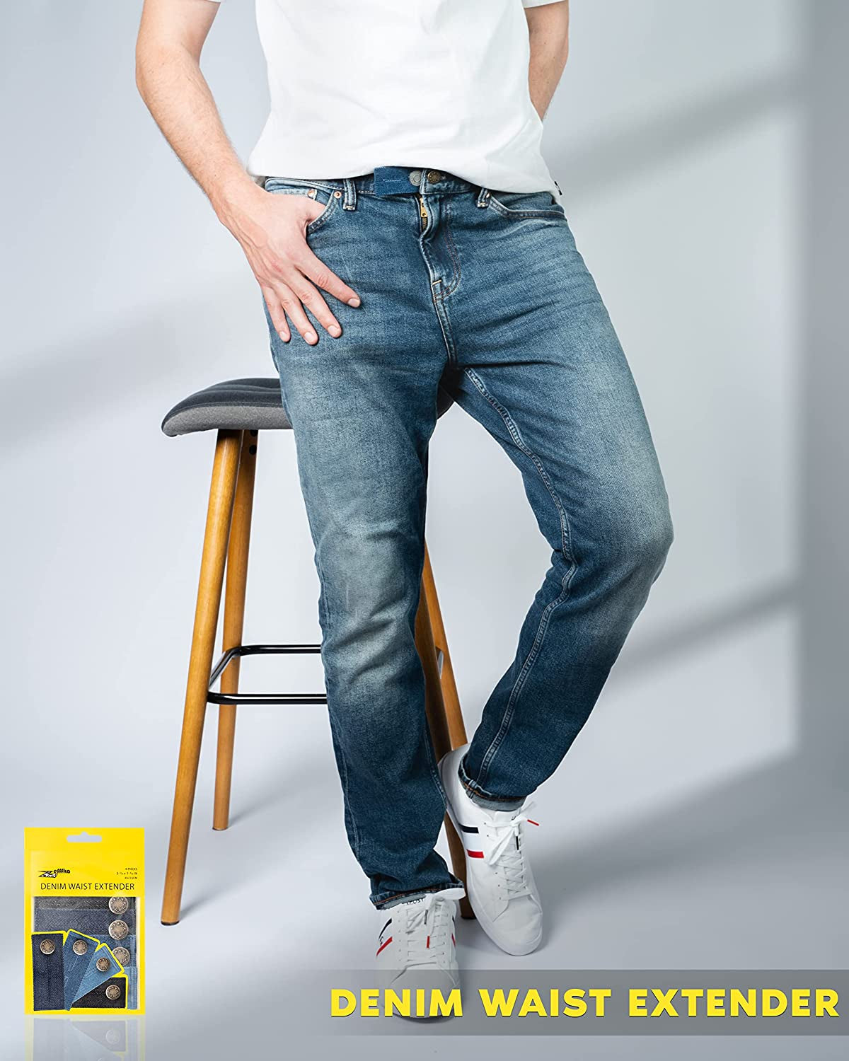 Denim Waist Extender Button for Jeans and Skirt Comfy Metal Buttons 4 Pcs Assorted Colors