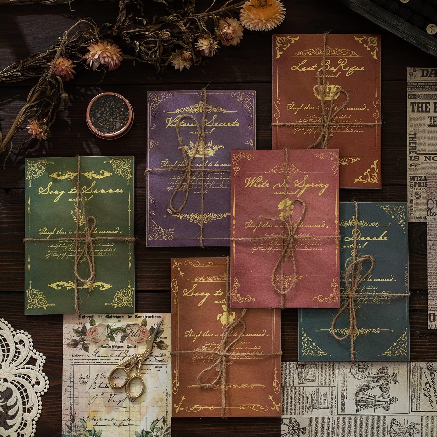 180 Sheets of Scrapbook Paper, Vintage Journaling Scrapbooking Supplies Craft Kits for Bullet Journals Junk Journal Planners Aesthetic Room Decor Wall Art Collage Album Cottagecore Picture Frames