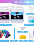80Oz Crystal Clear Casting Resin Kit,Bubbles Free Epoxy Resin Supplies,Clear Resin for Craft,Tumblers,Molds,Jewelry,Resin and Hardener with 6 Mica Powders,Large Silicone Cup