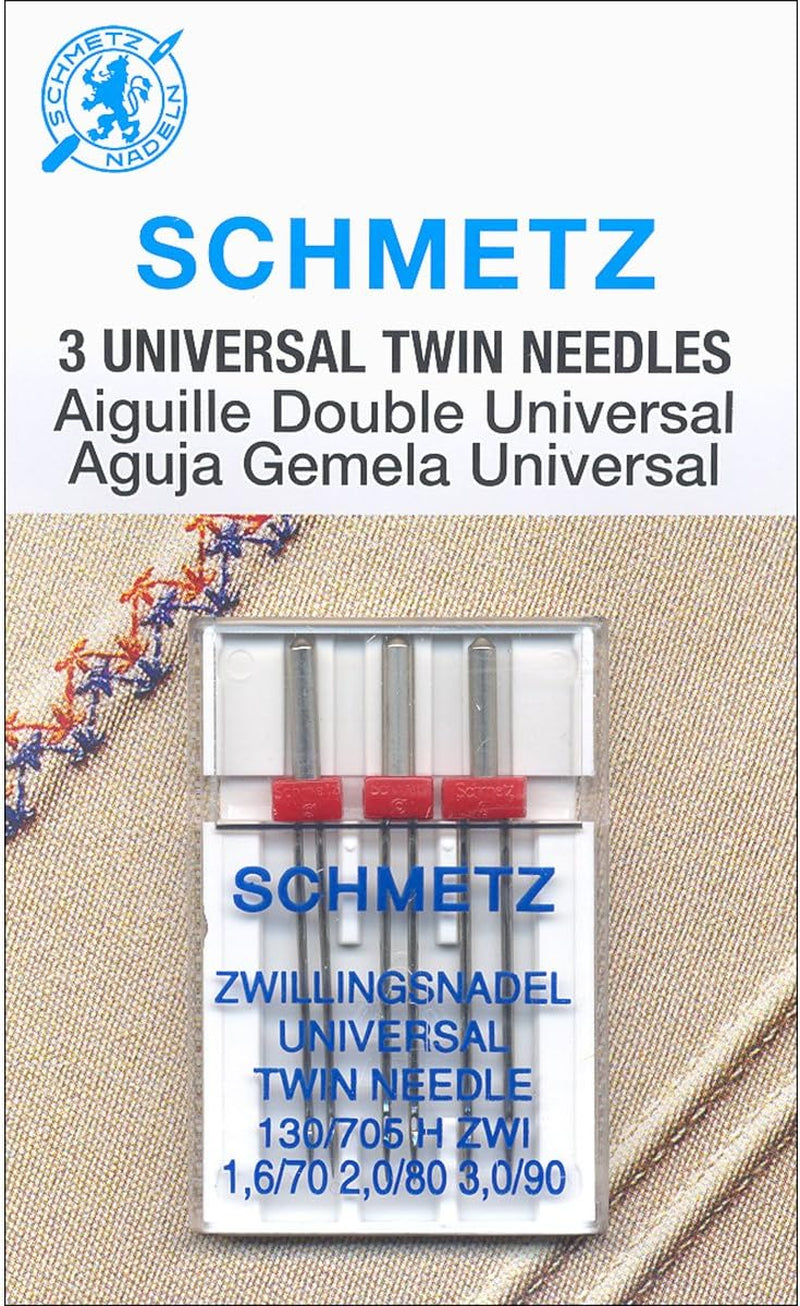 Twin (130/705 H ZWI BR) Sewing Machine Needles - Carded - Assortment