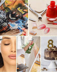 Airbrush Gun Dual-Action Trigger Air Brush Painting Set with 0.5Mm/0.3Mm Needles 5CC and 7CC Paint Cup Aerografo with Adjustable Liquid Thickness Makeup Nail Model Painting Tattoo Art Hobby