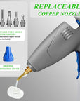 Full Size Hot Glue Gun,  120W&80W Glue Guns Dual Temp Large Industry Glue Gun, Corded Detachable Cord Use Stand-Up Base Anti-Drip Hot Melt Glue Gun with 12 Glue Sticks for Art DIY Craft Repair