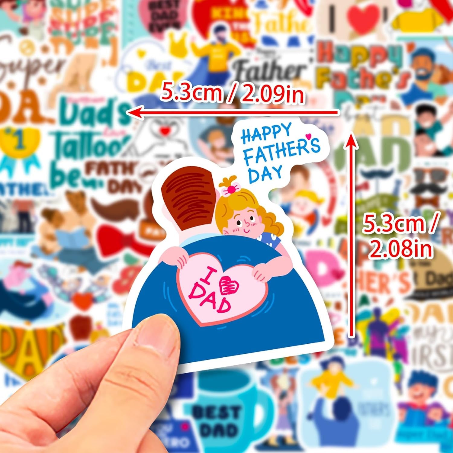 Fathers Day Stickers for Adults, 150Pcs Fathers Day Stickers Decals Decorations Bulk Gifts Set for Fathers Day Gift Cards Scrapbook Skateboard Laptop Water Bottle.