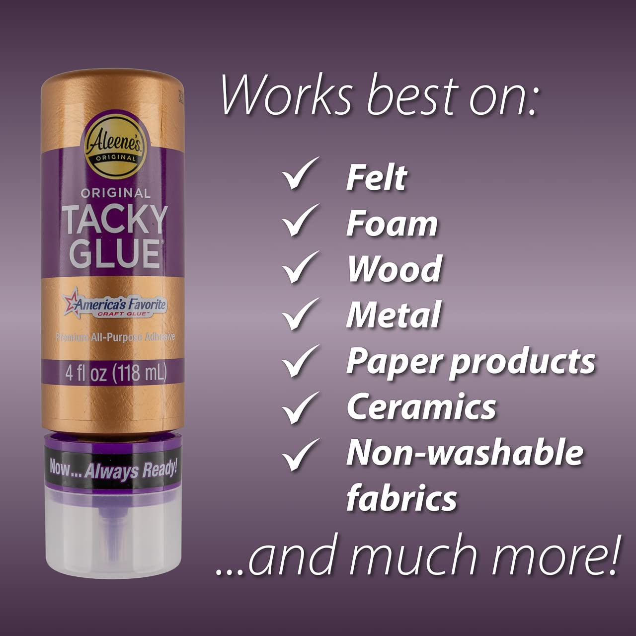 All Purpose Tacky Glue – Dries Clear– 4 OZ – Single